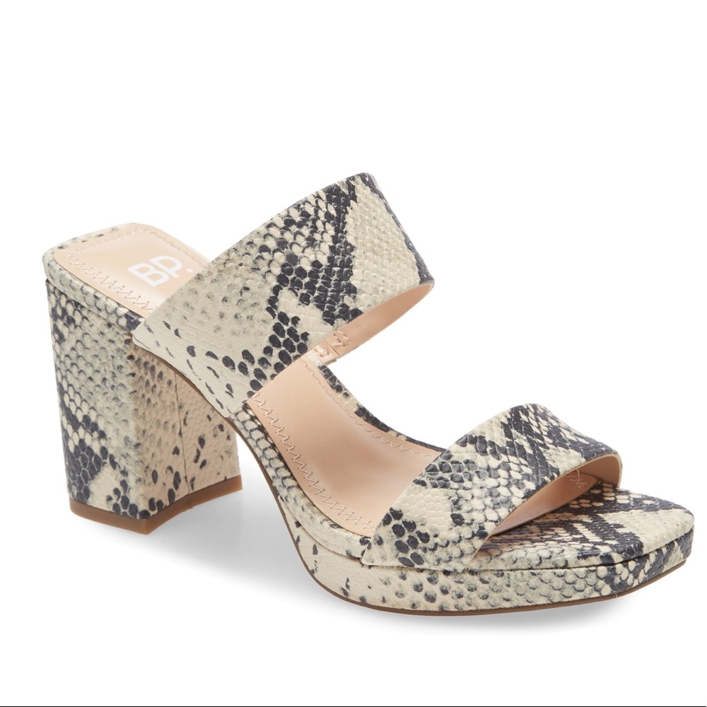 BP Block Heels - Leather Snakeskin Print -Size 7.5